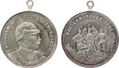 Wilhelm II. (1888-1918) tragbare Medaille Messing versilbert Wilhelm II. (1888-1918) - auf das Kaisermanöver, Büste nach rechts / Feldlagerszene, ca. 28,9 MM, kleine Prob -