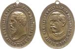 Wilhelm II. (1888-1918) tragbare Medaille Bronze Wilhelm II (1888-1918) - auf Friedrich III., Brustbild halblinks / Brustbild nach links, ca. 21 x 29 MM, winzige Randfeh -
