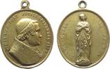 Vatikan tragbare Medaille Bronze vergoldet Pius IX (1846-1878) - auf die Marienerscheinung, Marie Concue sans Peche, Brustbild nach rechts / Hl. Maria, ca -