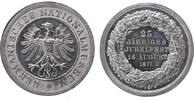 Städte Medaille Zinn Nürnberg - auf den 25. Jahrestag des Germaischen Nationalmuseums, Ludwig II. 1864-1886 - Bayern, Adler / Mehrzeiler im Kran -