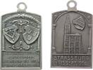 Städte tragbare Plakette Bronze versilbert Strasburg (Strasbourg) - auf die Versammlung Deutsch. Gewerbevereine, Verbandstag Els. Lothringen Gew. Und Han -