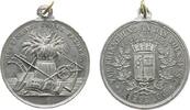 Städte tragbare Medaille Zinn Miesbach - zur Erinnerung an das Volksfest, Getreidegarben und landwirtschaftliches Gerät / Wappen, ca. 32,5 MM -