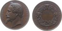 Prämienmedaille o.J. Napoleon Bronze Napoleon III (1852-1870)  Soissons - Landwirtschaft, Agriculture, Büste nach links / Umschrift und Kranz mit...
