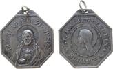 Reformation / Religion tragbare Medaille Bronze versilbert Sorau (Niederlausitz) - St. Marien Verein, Hl. Maria nach links / Jesus von vorn mit flammendem Herz, ca. 32 x -