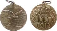 Luftfahrt tragbare Medaille Bronze Flugspende, Adler über Gischtwelle / Mehrzeiler, v. Kühl, ca. 27,4 MM, kleine Randstöße -