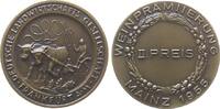 Landwirtschaft Medaille Bronze Mainz - Weinprämierung II. Preis, Deutsche Landwirtschaftsgesellschaft, Bauer beim Pflügen / Schrift, v. Wiedmann, ca. 39 -