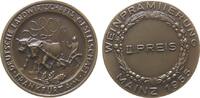 Landwirtschaft Medaille Bronze Mainz - Weinprämierung II. Preis, Deutsche Landwirtschaftsgesellschaft, Bauer beim Pflügen / Schrift, v. Wiedmann, ca. 39 -