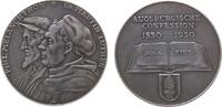 Reformation / Religion Medaille Silber Martin Luther und Philipp Melanchthon - auf die 400Jahrfeier der Augsburger Konfession, beider Büsten nach links / geöffn -