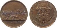 Städte Medaille Bronze Herborn (Hessen) - auf die 650 Jahrfeier, Stadtansicht / Wappen, ca. 39 MM, Lötspur, kleine Randfehler, feiner Kratzer -