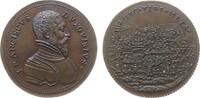 Frankreich Medaille Bronze Metz - auf die Belagerung durch Karl V, Lothringen, Brustbild von François de Guise nach rechts / Ansicht der belagerten -