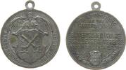 Städte tragbare Medaille Bronze versilbert Regensburg - auf die Feier des 26jährigen Bestehens des Bayerischen Volksschullehrer-Vereins, Engel hält Stadt -