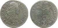 Österreich Tirol 3 Kreuzer Ag Leopold I (1665-1687), Hall, Tirol, Henkelspur -