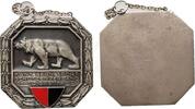 Schützen Plakette Bronze versilbert / teilemailliert Bern - Sportschützenverband Sektionswettkampf, v. Huguenin, ca. 75 MM, Aufhängung repariert -