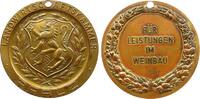 Landwirtschaft Medaille Bronze vergoldet Landwirtschaftskammer Pfalz - für Leistungen im Weinbau, unsigniert, gelocht, 50,8 MM -