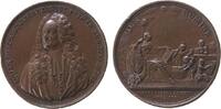 Schweiz Medaille Bronze Genf - auf die Wahl von Louis Le Fort (1668-1743) zum 1. Syndicus der Stadt Genf, Brustbild mit Allongeperücke halblinks -