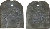 Neujahr Plakette Weißmetallguß Neujahr 1996 - tierischer Ernst, auch 1996 nicht alles so tierisch ernst nehmen / Fabelwesen bestehend aus Dionyso -