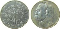 Polen 5 Zlotych Ag Pilsudski -
