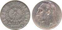 Polen 5 Zlotych Ag Pilsudski, Parch. 118b -
