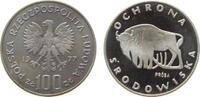 Polen 100 Zlotych 1977 Ag Wisent, Patina, Probe pp 86.53 US$  zzgl. 6.49 US$ Versand