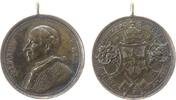 Vatikan tragbare Medaille Bronze Leo XIII. (1878-1903) - auf sein 50jähriges Priesterjubiläum, Brustbild nach links / Wappen vor zwei gekreuzten Schlüssel -