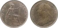 GB Großbritannien ab 1708 1 Penny 1901 Br Victoria, S. 3961, minimal fle... 35.81 US$  +  25.12 US$ shipping
