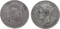 Spanien 5 Pesetas Ag Alfonso XIII, SG-V -