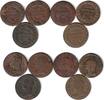 Frankreich Kupfer Directoire Lot 6 Münzen zu 5 Centimes An 5 bis An 8 unterschiedliche Erhaltungen