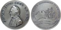 Australien Medaille Silber Melbourne - auf James Cook, Numismtic. Ass. Of Victoria, Brustbild nach rechts / Segelschiff Endeavour auf See vor einer -
