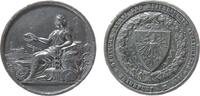 Frankfurt Medaille Zinn Frankfurt - auf die Allgemeine deutsche Patent- & Musterschutz Ausstellung, Franconia mit Siegerkranz inmitten div. Attribu -