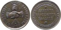 Jetons Medaille Bronze Zweite Republik - auf die Proklamation der Republik, Proclamée, zwei Hände im Handschalg - oben phrygischen Kappe - unten -