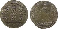 Jetons Jeton Messing Charles IX. (1560-1574), zwei Säulen mit drei Lilien - oben eine Krone / Mars, Frömmigkeit und Justitia stehen mit ihren -