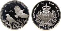 San Marino 1000 Lire Ag Falke und Specht -