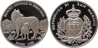 San Marino 10000 Lire Ag Wölfin mit Jungem -