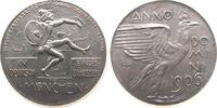Schützen Medaille Silber München - auf das XV. Bundesschiessen, Tänzer mit Hut und Scheibe / gekrönter Adler, v. Dasio, ca. 38 MM, ca. 29,87 Gramm -