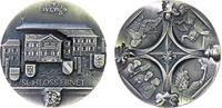 Huster Victor Medaille Silber Freiburg - auf die Restaurierung des Deckengemäldes der Eingangshalle von Schloß Ebnet, Schlossfassade über Wappen / die -