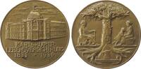 Städte Medaille Bronze Karlsruhe - auf das 100-jährige Bestehen der Karlsruher Lebensversicherung, Familie unter Baum / Firmensitz, v. H. Ehehal -