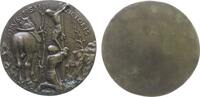 Italien Medaille Bronze Domenico Novello Malatesta (1418-1465), OPVS PISANI PICTORIS - Malatesta in Rüstung vor einem Kruzifix (mit dem gekreuzig -