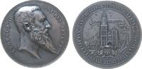 Belgien Medaille Bronze versilbert Leopold II. (1865-1909) - auf das 21. Belgische Turnfest, Büste nach rechts / Stadtansicht, v. Baetes, ca. 61 -