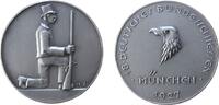 Schützen Medaille Silber München - 18. Deutsche Bundesschießen, knieender Schütze / Adlerkopf, v. Hans Lidl, ca. 40,3 MM, ca. 28 Gramm, Rand: CARL -