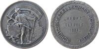 Schützen Medaille Bronze versilbert Schalkau (Sonneberg) - Haupt VI.Preis, Schütze mit Gewehr und Schießscheibe / Schrift, ca. 33,5 MM, abgebroc -