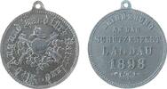 Schützen tragbare Medaille Zink vernickelt (?) Landau (Pfalz) - Erinnerung an das Schützenfest, Hab Aug und Hand fürs Vaterland, ca. 34 MM -