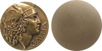 Frankreich Medaille Bronze Gallia, weibliche Büste mit Helm und Hahn nach rechts, einseitig, v. Delamarre, ca. 68 MM, ca. 170 Gramm -