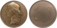 Frankreich Medaille Bronze Republique Francaise, weibliche Büste mit Kopftuch nach links, einseitig, v. Corbin, ca. 68 MM, ca. 150 Gramm -