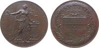Ungarn Preismedaille Bronze Budapest - auf die Landesausstellung, unter dem Protektorat von Kronprinz Rudolf, stehende weibliche Gestalt mit Siegerkr -