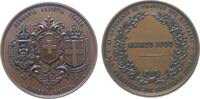 Schweiz Medaille Bronze Zug - auf den Durchstich des St. Gotthard Tunnels, drei Wappen - Deutschland - Schweiz und Italien / Schrift, v. Bovy, ca -