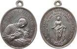 Wallfahrt tragbare Medaille Bronze versilbert Marianische Sodalität - St. Aloysius,betender Aloysius / Hl. Maria auf Wolken, ca. 30 x 39,5 MM -
