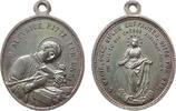 Wallfahrt tragbare Medaille Bronze versilbert Marianische Sodalität - St. Aloysius,betender Aloysius / Hl. Maria auf Wolken, ca. 30 x 39,5 MM -