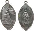 Wallfahrt tragbare Medaille Bronze versilbert Marianische Sodalität - St. Aloysius,betender Aloysius an gekreuzigtem Christus / Hl. Maria auf Wolken, ca. 2 -