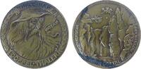 Städte Doppel-Thaler Bronze Thale (Harz) - auf Wotan, zu 6 Mark, Wotan mit Hut halbrechts / Hexentanzplatz - Bodetal - Rosstrappe, Rösselsprung, v. L -