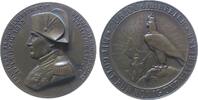 Städte Medaille Bronze Leipzig - auf den 100. Jahrestag der Völkerschlacht, Brustbild Napoleon in Uniform nach links / gekrönter Adler blickt a -